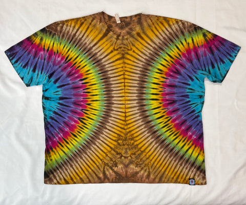 Adult Earthy Gold Rainbow Tie-Dyed Tee, 3XL