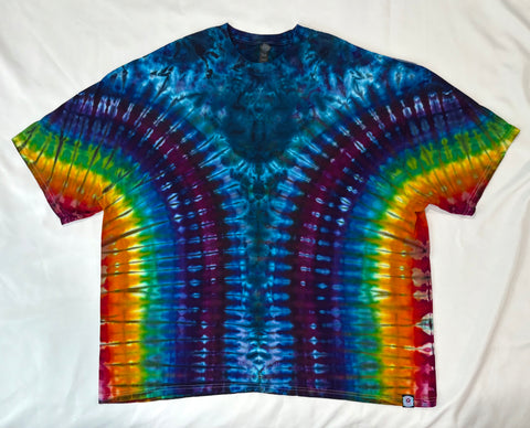 Adult Blue/Rainbow Ice-Dyed Tee, 4XL