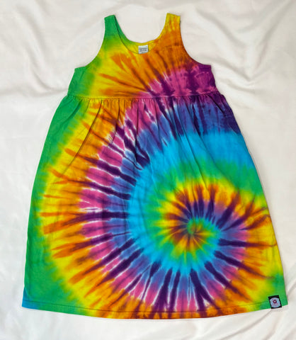 Youth Rainbow Spiral Tie-Dyed Dress, 10