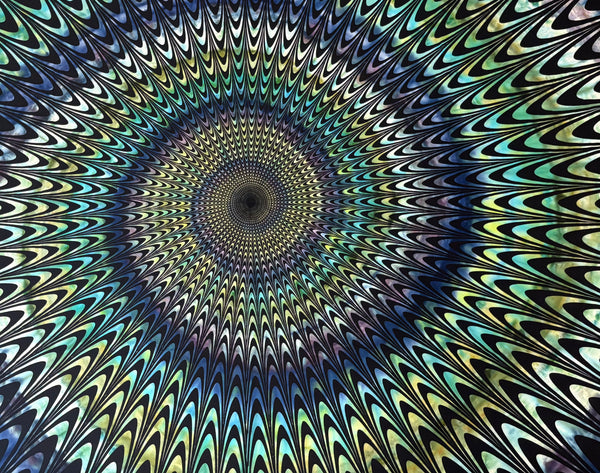 Green/Blue Psychedelic Dream 52" x 80" Ice-dyed Tapestry/Wall Hanging