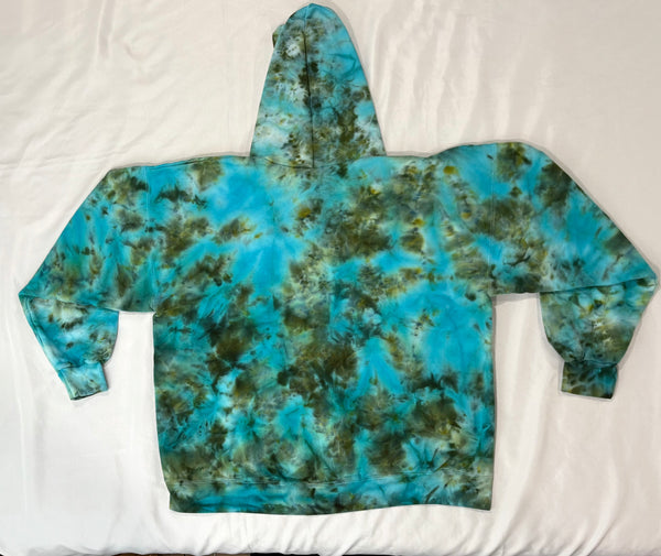 Adult Green Ice-Dyed Zip Up Hoodie, 2XL