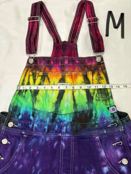 Women’s Purple/Rainbow Tie-dyed LEVI’S Shortalls, M & L