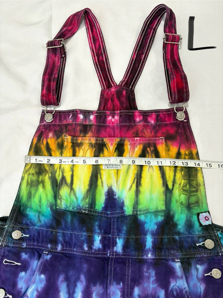 Women’s Purple/Rainbow Tie-dyed LEVI’S Shortalls, M & L