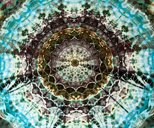 Forest Garden Mandala 58" x 58" Ice-dyed Tapestry/Wall Hanging