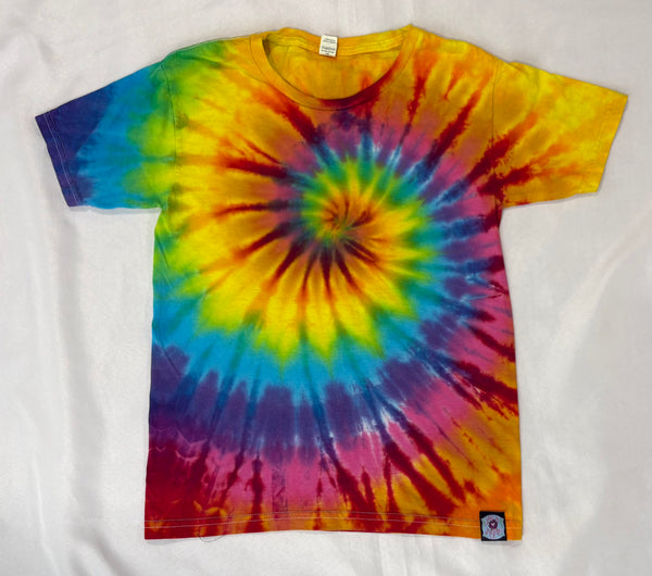 Kids Rainbow Spiral Tie-Dyed Tee, Youth L