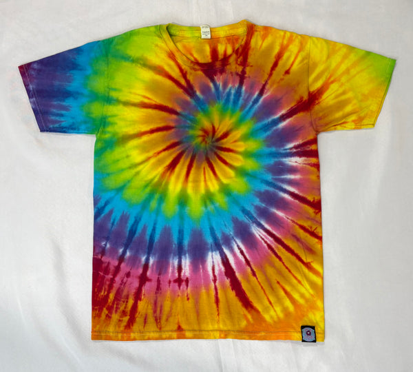 Kids Rainbow Spiral Tie-Dyed Tee, Youth L