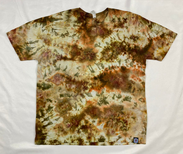 Adult Tan/Gold Ice-Dyed Tee, XL