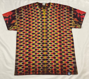Adult Red/Yellow Dotted Tie-Dyed Tee, 2XL TALL