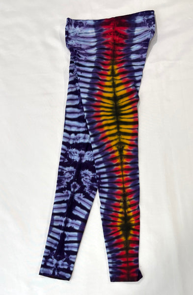 Ladies Purple Sunset Tie-Dyed Leggings, S (runs small)