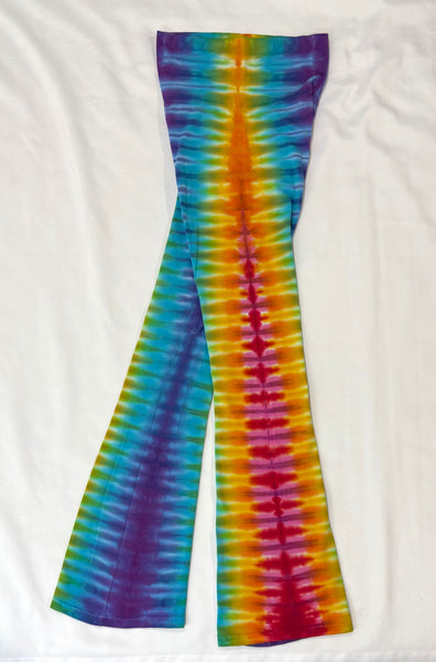 Ladies Rainbow Striped Tie-Dyed Yoga Pants, M (runs small)