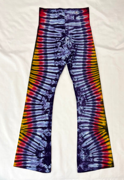 Ladies Purple Sunset Tie-Dyed Yoga Pants, L (runs small)