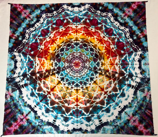 Sunrise over the Ocean 58" x 58" Ice-dyed Tapestry/Wall Hanging