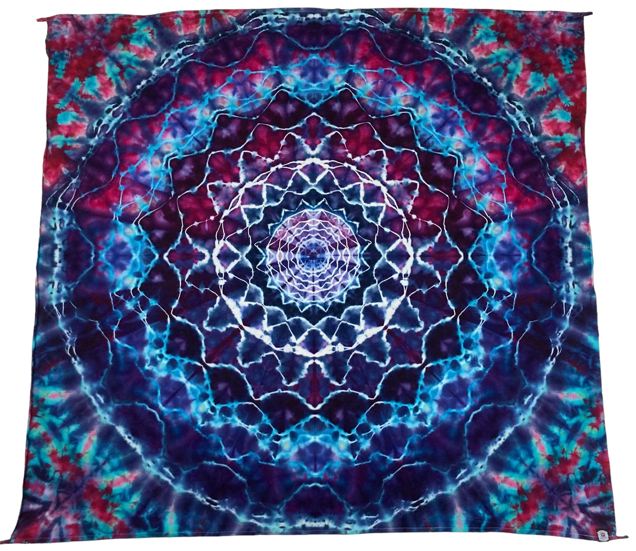 58" x 58" Wild Berry Mandala Ice-dyed Tapestry/Wall Hanging