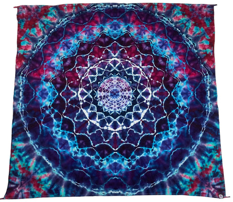 58" x 58" Wild Berry Mandala Ice-dyed Tapestry/Wall Hanging