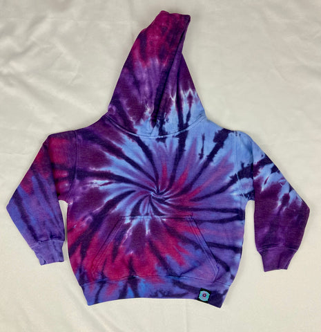 Youth Purple Spiral Tie-dyed Hoodie, M (10-12)