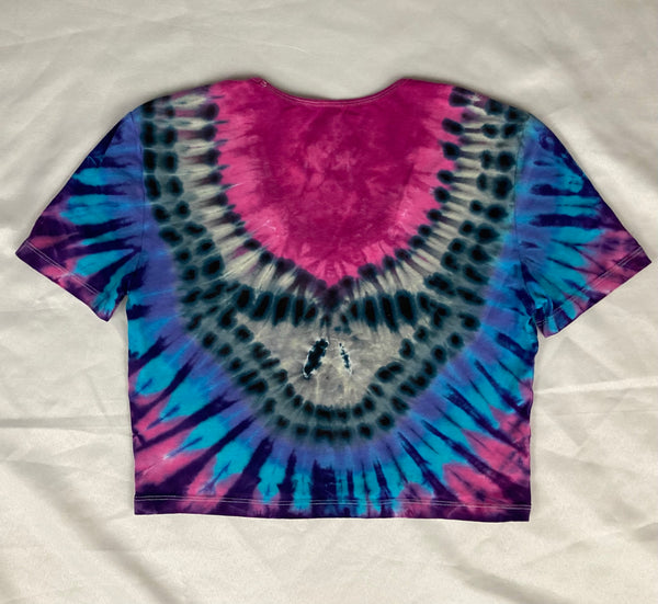 Women’s Pink/Blue SYF Tie-Dyed S/S Crop Top, L