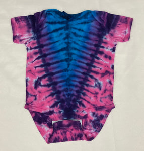 Baby Blue/Pink Tie-Dyed Bodysuit, 12M