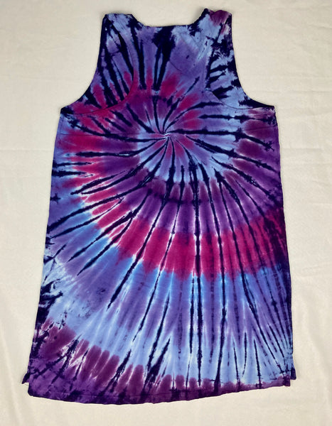 Ladies Purple Spiral Tie-Dyed Tank Dress, XL