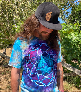 Adult Blue/Purple Mandala Ice-Dyed Tee, L