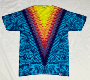 Kids Blue/Rainbow Tie-Dyed Tee, Youth XL