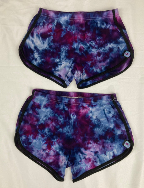 Women’s Purple Ice-dyed Running Shorts, XL