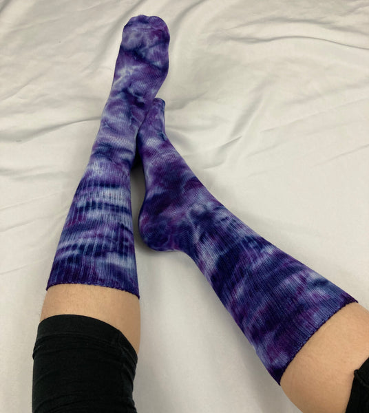 Adult Purple Crush Tie-Dyed Bamboo Socks, (multiple sizes)