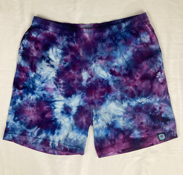 Men’s/Unisex Purple Ice-Dyed Shorts, XL (36)