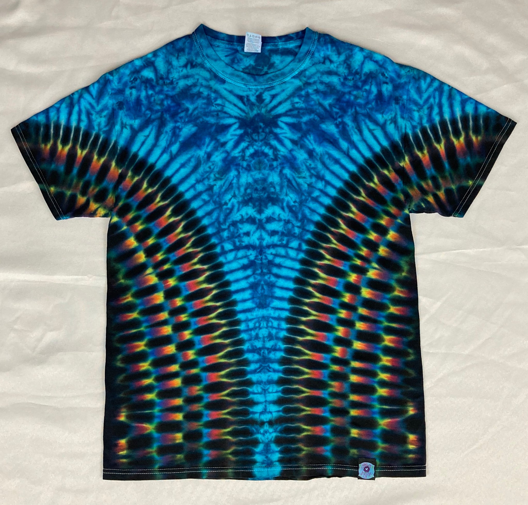 Adult Multi-Color Zipper Tie-Dyed Tee, M