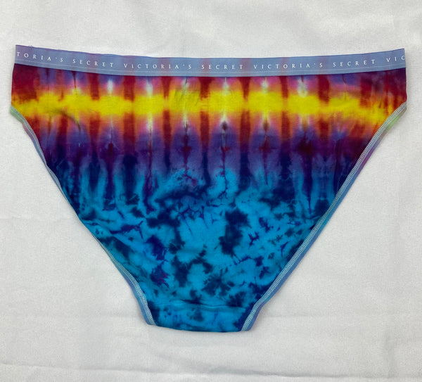 Women's Blue/Sunrise Victoria's Secret Tie-Dyed Panties, XL