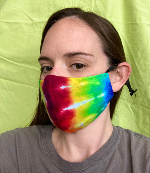 Premium Rainbow Tie-Dyed Face Mask (adjustable ear straps)
