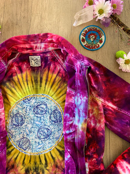 Women’s Hand Embroidered Tie-dye Jacket, Uncle Sam, M