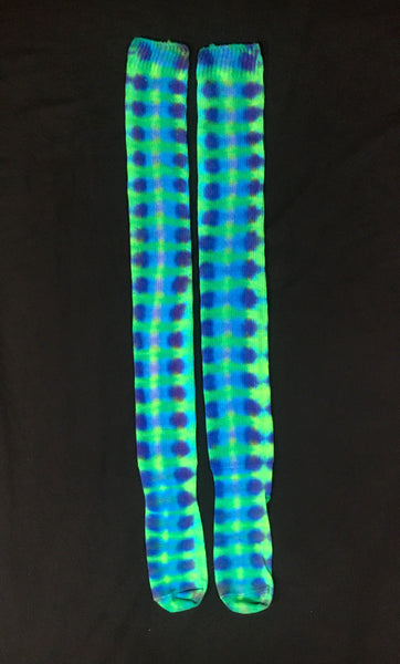 *MADE TO ORDER* Custom Adult Tie-dyed Thigh High Socks, 9-11