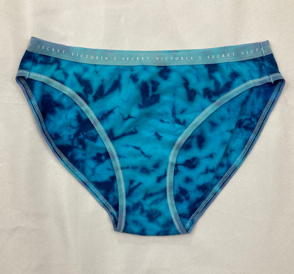 Women's Blue Victoria's Secret Tie-Dyed Panties, S-M