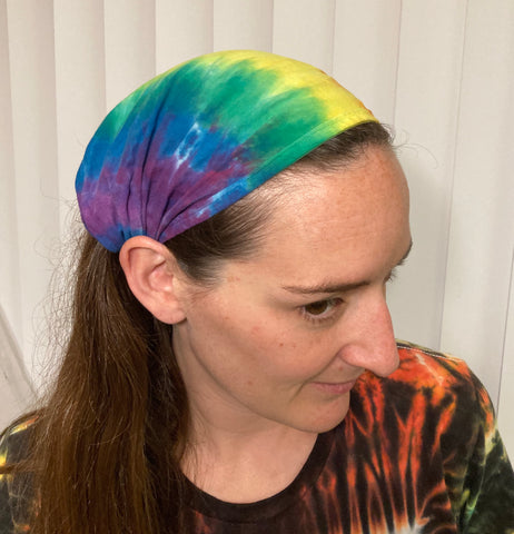 Bright Rainbow Tie-dyed Bandana Headband