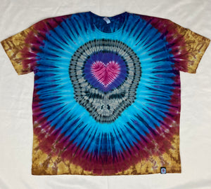 Adult Earthy Blue SYF Heart Tie-Dyed Tee, 3XL