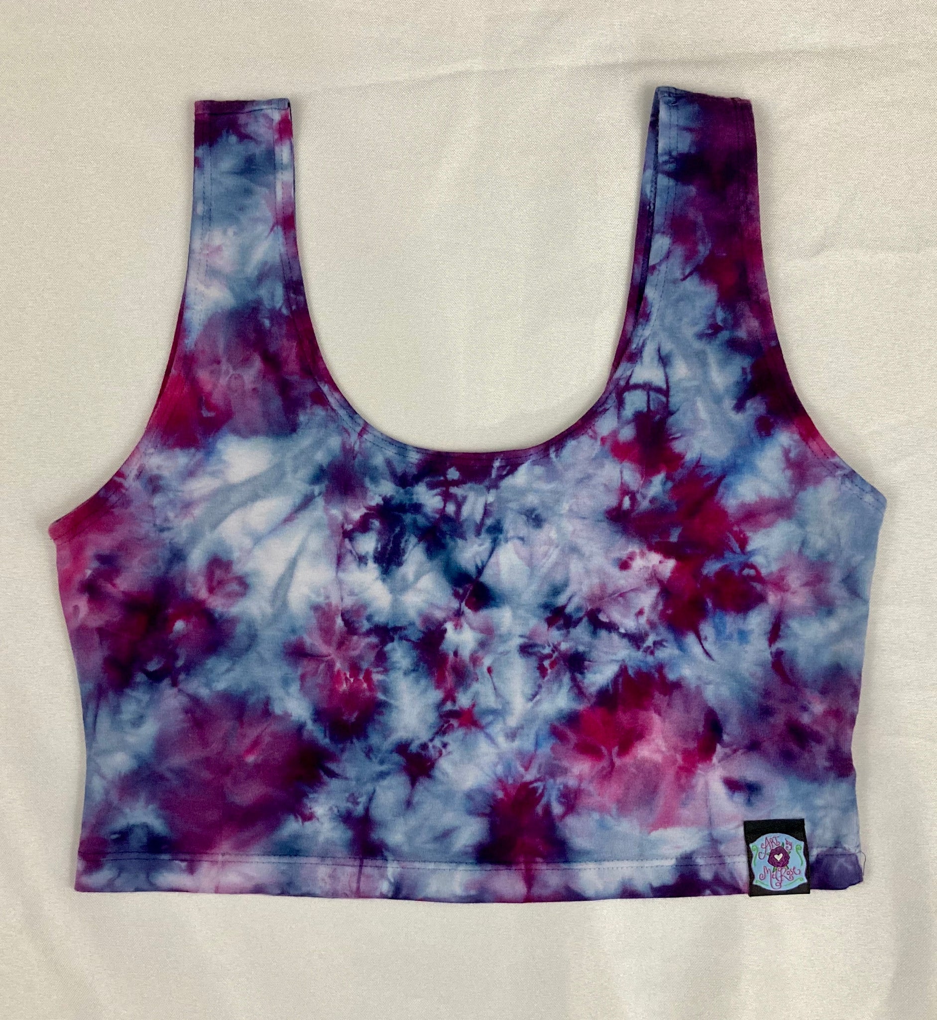 Women's Pink/Purple Ice-Dyed Crop Top, L