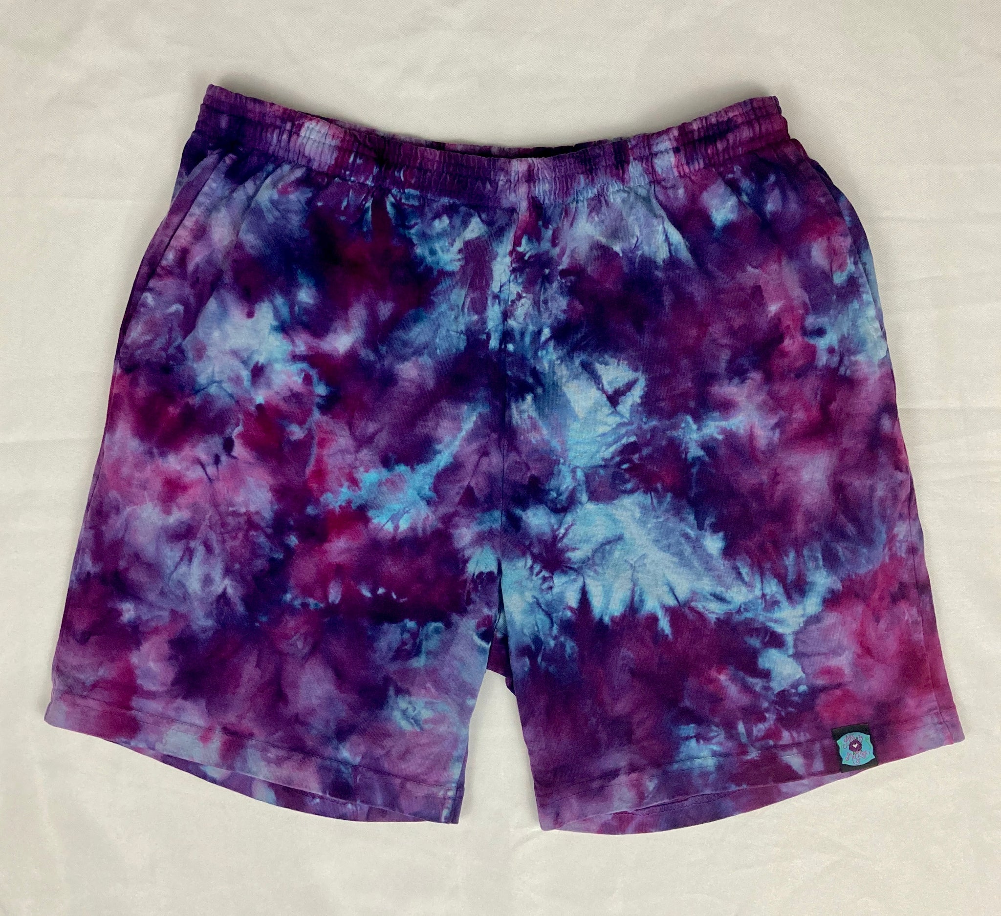 Men’s/Unisex Purple Ice-Dyed Shorts, L (34)