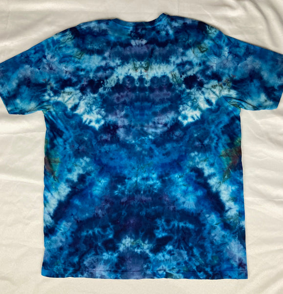 Adult Blue Fireworks Mandala Ice-Dyed Tee, 2XL