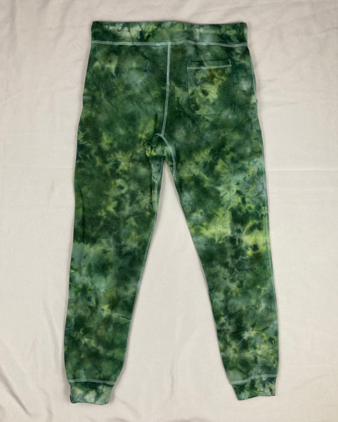Adult Green Ice-Dyed Jogger Sweatpants, XL