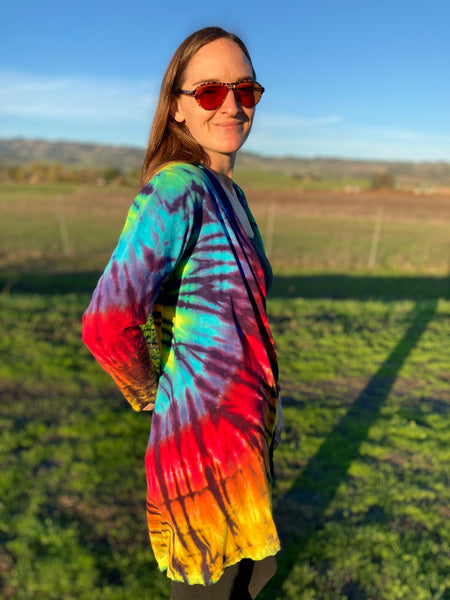 Women’s Rainbow Spiral Tie-dyed Half Moon Jacket, S