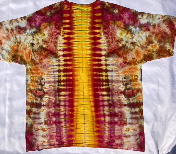 Adult Orange Sunshine Mandala Ice-Dyed Tee, 3XL