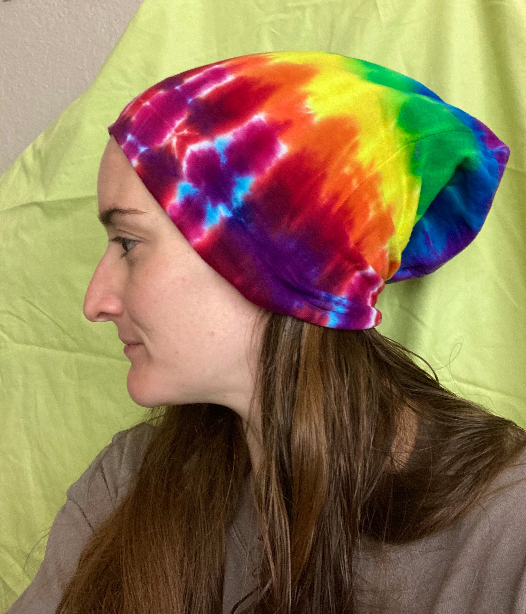 Rainbow Tie-Dyed Beanie (one size Adult)