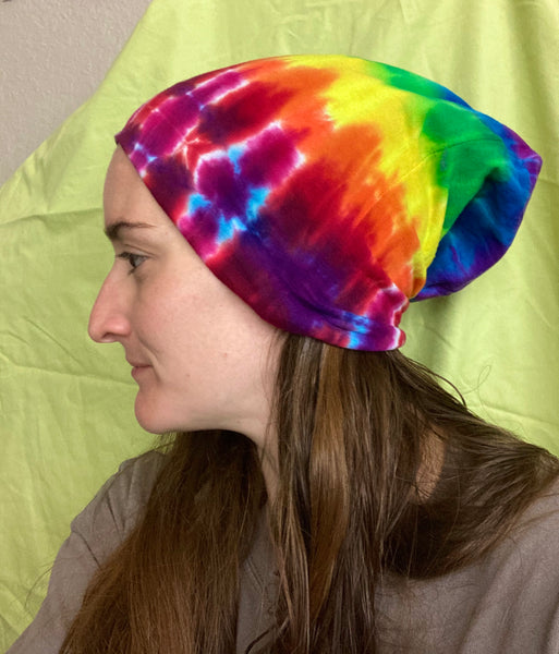 Rainbow Tie-Dyed Beanie (one size Adult)