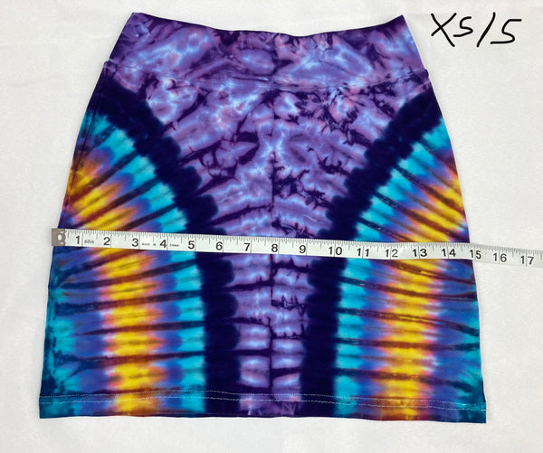 Women's Purple/Sunset Tie-Dyed Mini Skirt, XS/S
