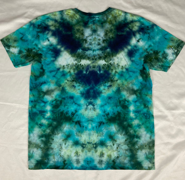 Adult Green/Earthtone Mandala Ice-Dyed Tee, XL