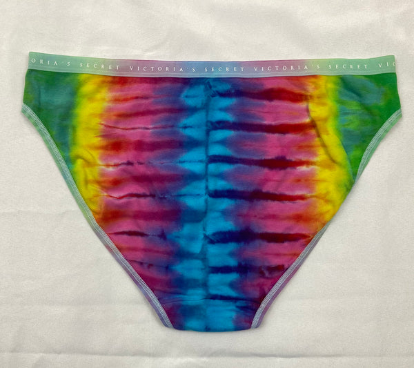 Women's Rainbow Victoria's Secret Tie-Dyed Panties, XL