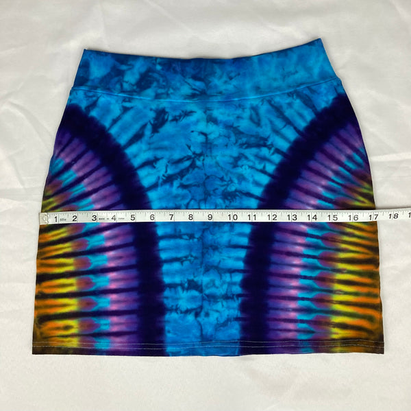 Women's Blue/Sunset Tie-Dyed Mini Skirt, M/L
