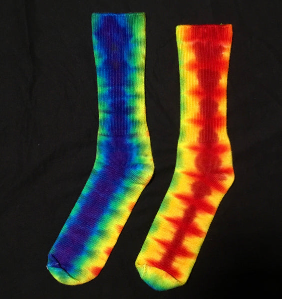 Adult Rainbow Tie-Dyed Bamboo Socks, 11-13