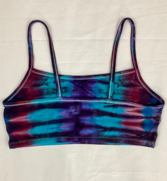 Women's Multi-colored Stripey Tie-dyed Bralette, L (38)