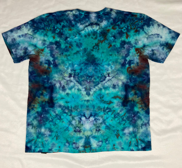 Adult Ocean Rainbow Mandala Ice-Dyed Tee, XL